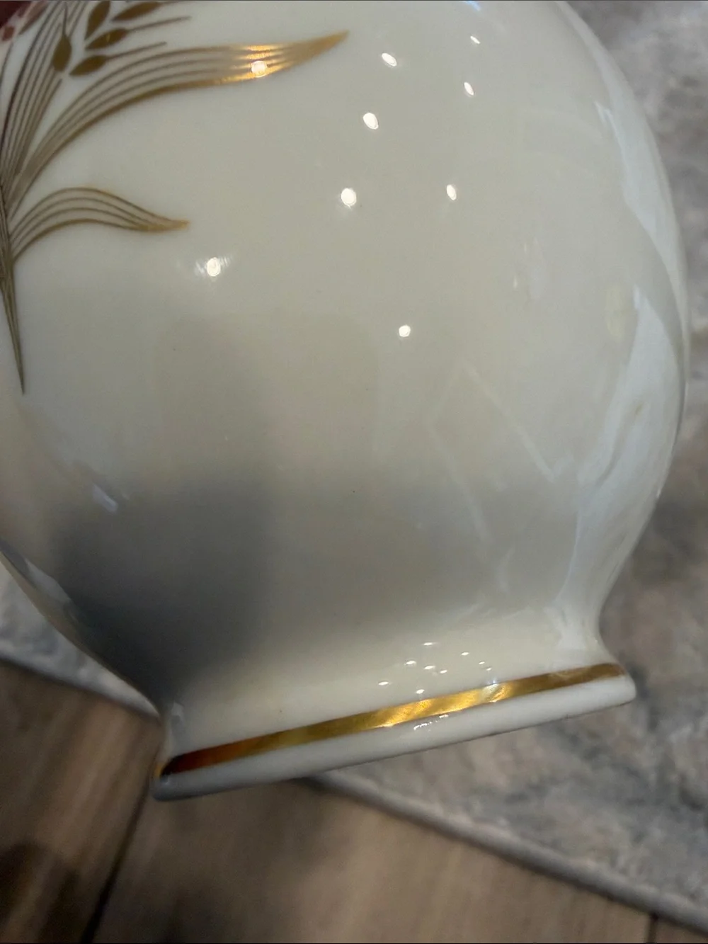 Vintage Lenox White Porcelain Gold Wheat Accent Vases - bud vase Home Decor